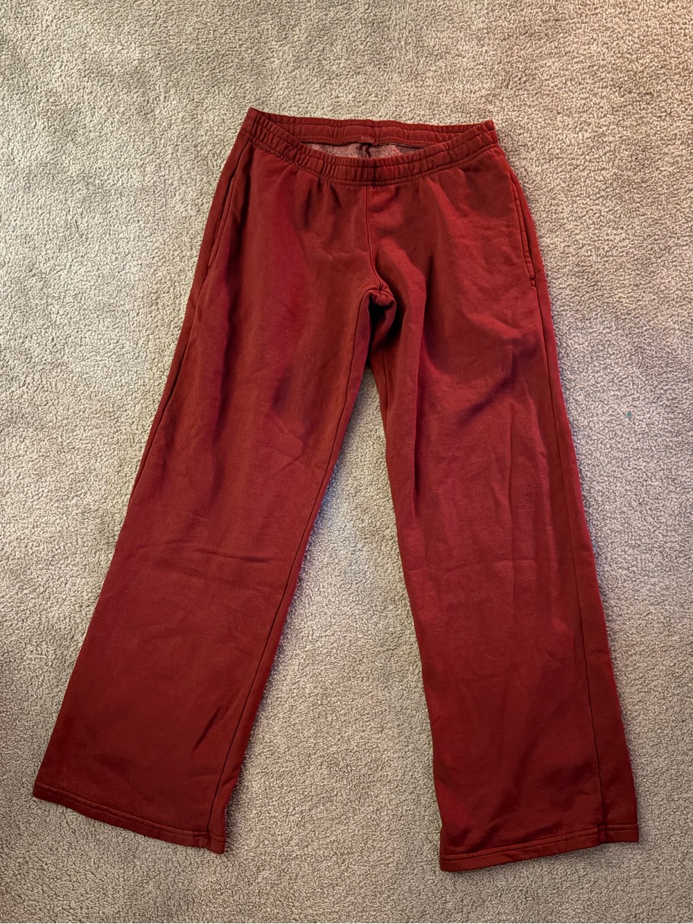 Brandy Melville John Galt Maroon Wide Leg Sweat Pants
